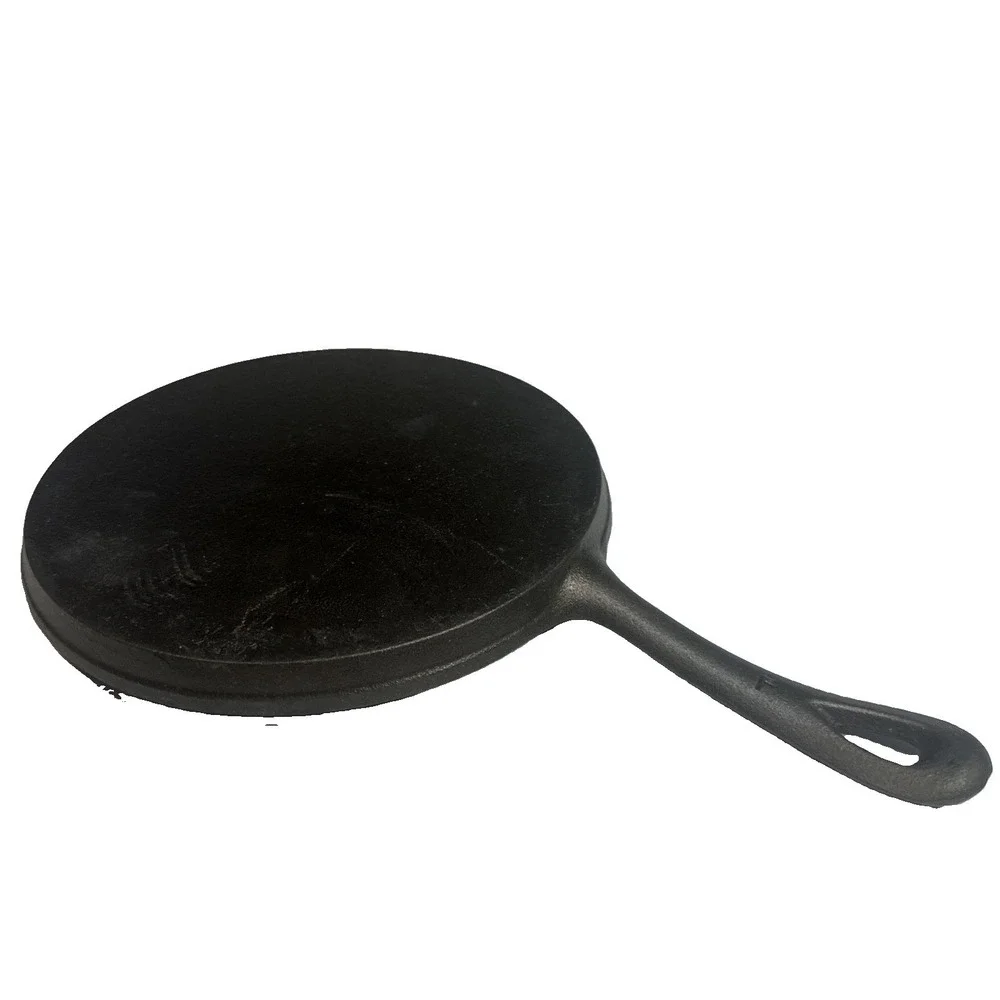 Vtg Unmarked Cast Iron Griddle Flat Round Skillet Pan 8